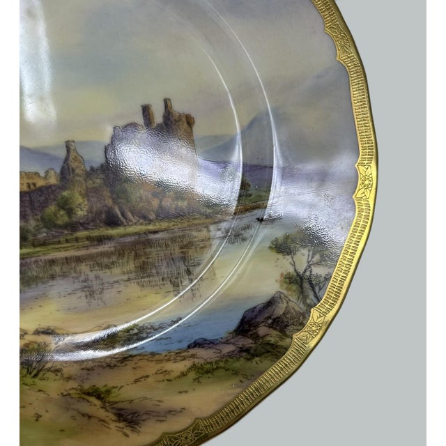 Royal Worcester Cabinet Plate Richmond Arundel Kilchurn Oystermouth Castle Views For Sale - Image 14 of 16