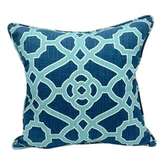 P. Kaufmann Tile Decorative Pillow Cover 18"x18" For Sale