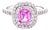 Gia Certified 1.28 Pink Sapphire Diamond White Gold Engagement Ring, Size 6 For Sale