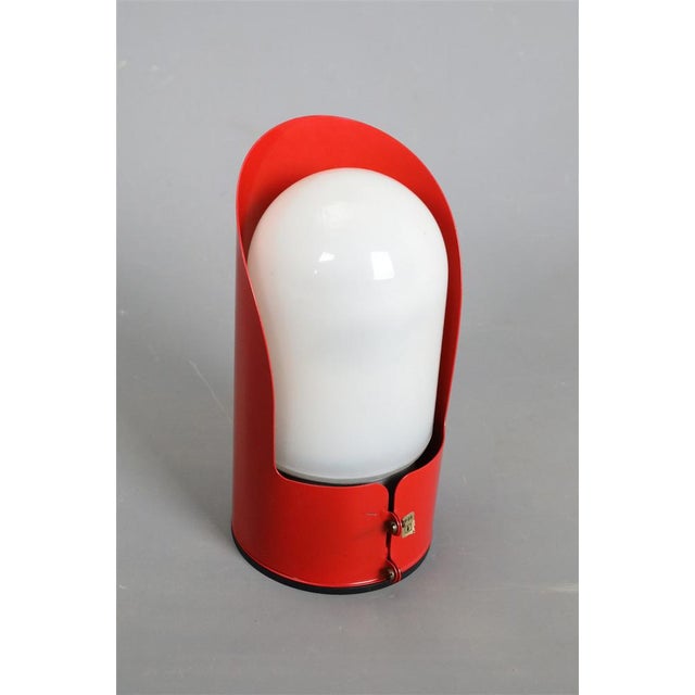 Danish Red U 99 Wall Lamp with Opal Glass Lampshade from Abo Randers, 1970s For Sale - Image 6 of 10