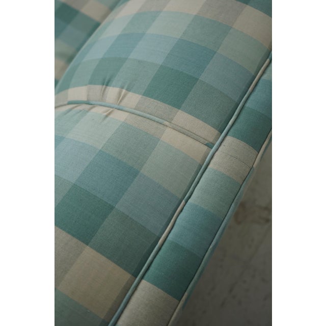 Country Checkered Plaid Upholstered Loveseat Sofa For Sale - Image 14 of 18