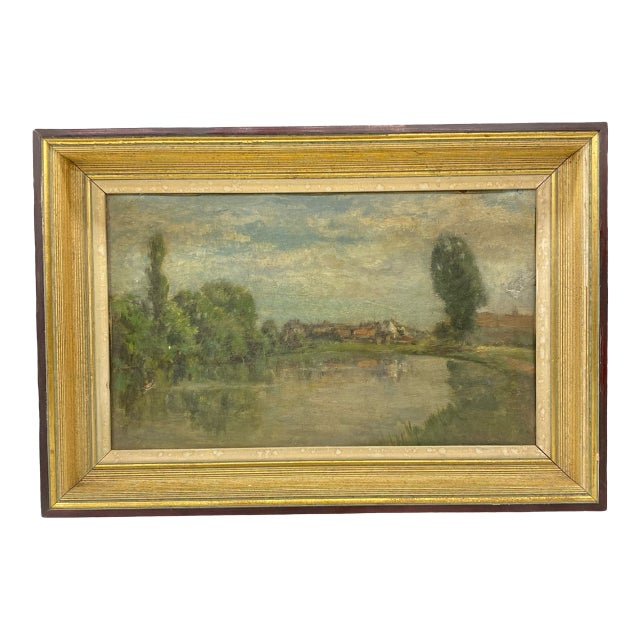 Early 20th Century Landscape Oil Painting by Mathieu Thirionet (1860–1937) For Sale