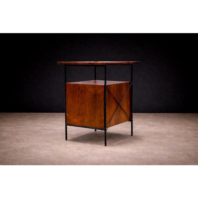 Brown Side Table in Metal, Rosewood and Formica, Geraldo de Barros for Unilabor, 1950s - Lot 439A For Sale - Image 8 of 10