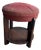 Art Deco Upholstered Stool with Lower Shelf, France, 1930 For Sale