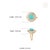 Art Deco Revival 1.52ct Round Turquoise & Diamond Halo Ring Size 4 in 14k Yellow Gold For Sale - Image 12 of 17