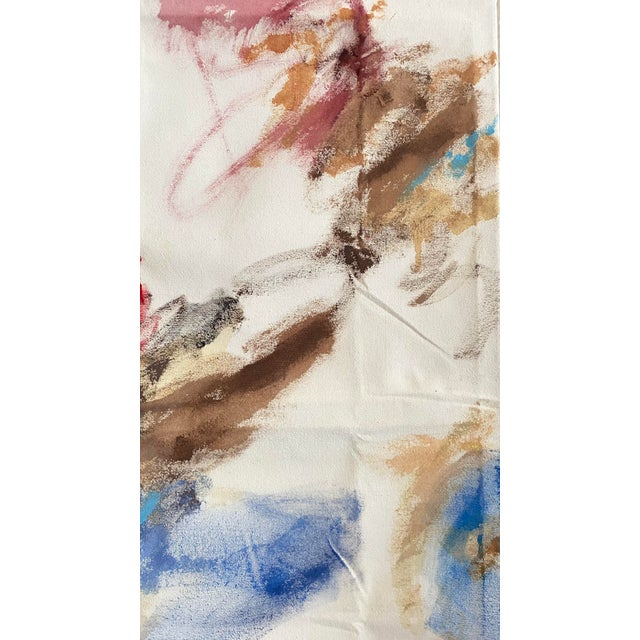 Abstract Expressionist Painting on Raw Canvas For Sale - Image 4 of 4