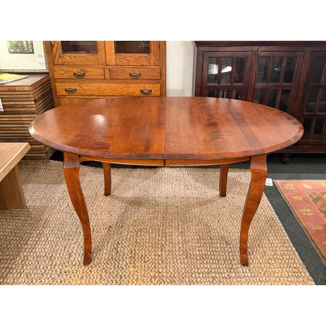 Traditional Queen Anne Extension Dining Table + Six Dinec Side Chairs, Set For Sale - Image 9 of 12