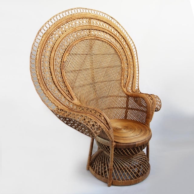 Grand Natural Peacock Chair Chairish