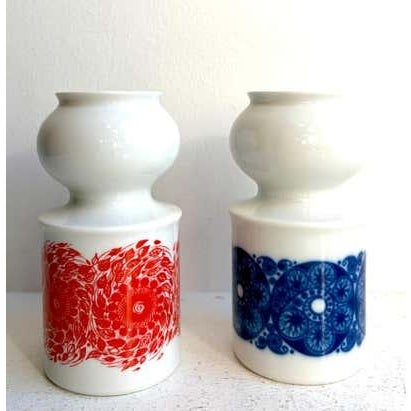 Pair of Petit Segmented Vase by Olle Alberius for Rörstrand Sweden, 1960's I good vintage condition with one small...