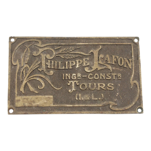Vintage French Brass Philippe Lafon Plaque