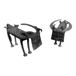 Modernist "Ashanti "Bronze Water Buffalo Sculptures