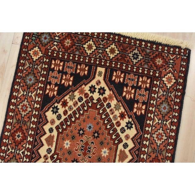 Textile Yalameh Runner 2’1” X 9’3” Ivory Wool Vintage Tribal Hand-Knotted Rug For Sale - Image 7 of 13