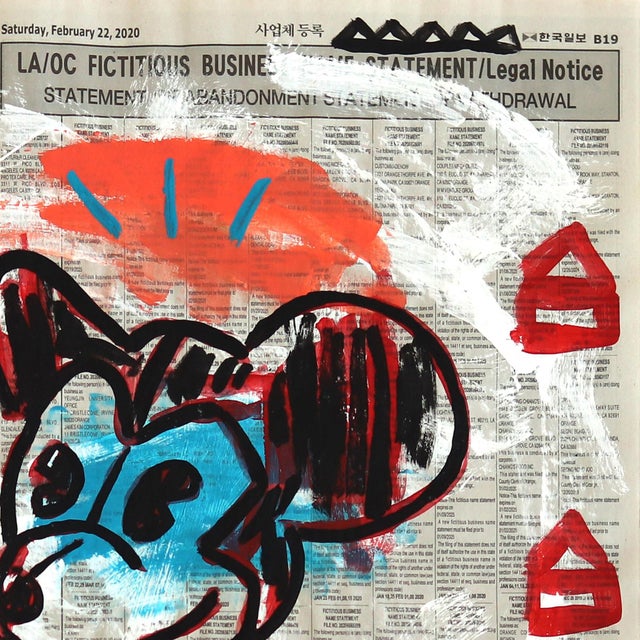 La Follies - Original Pop Street Art Acrylic Painting on Newspaper by Gary John For Sale In Los Angeles - Image 6 of 6