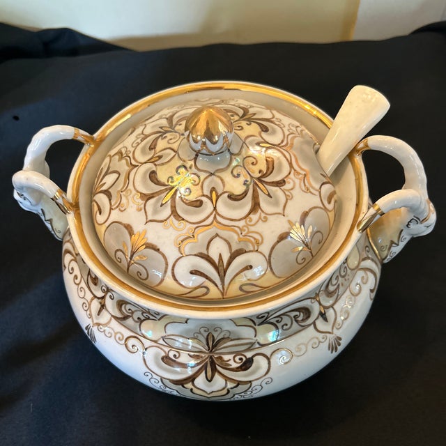 1950s Goat Handle Soup Tureen For Sale - Image 9 of 12