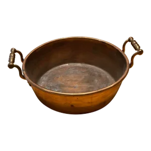 1800’s Vintage Copper Pot With Handles and Rolled Edge