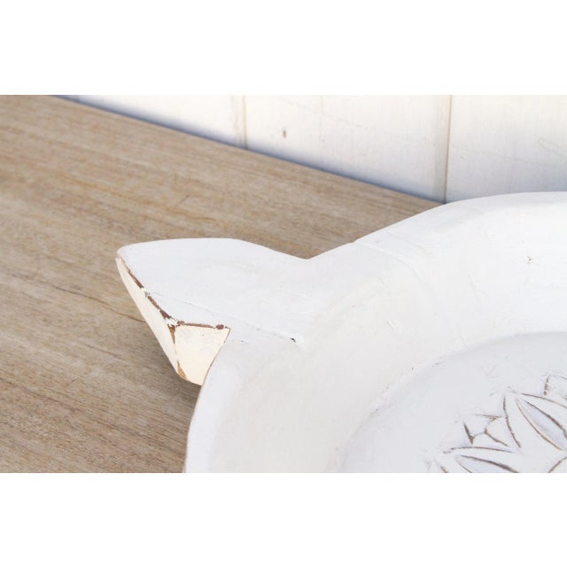 Ahir Vintage White Dough Bowl For Sale - Image 4 of 9