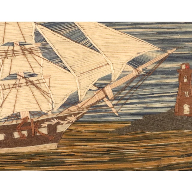 British Sailor's Woolwork of Named HMS Atalanta Coming Into Port For Sale - Image 4 of 8