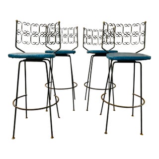 Vintage Wrought Iron Outdoor Patio Chairs For Sale