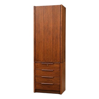 1960s Walnut Tall Armoire Dresser by Barzilay For Sale