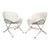 Mid 20th Century Pair of Italian White Metal Clamshell Outdoor Chairs by Tempestini, Attributed For Sale
