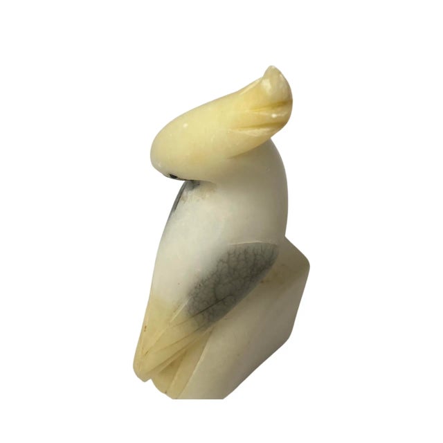 Vintage Pair of Alabaster Cockatoo Bird Bookends, Italy Circa 1960 For Sale - Image 4 of 6