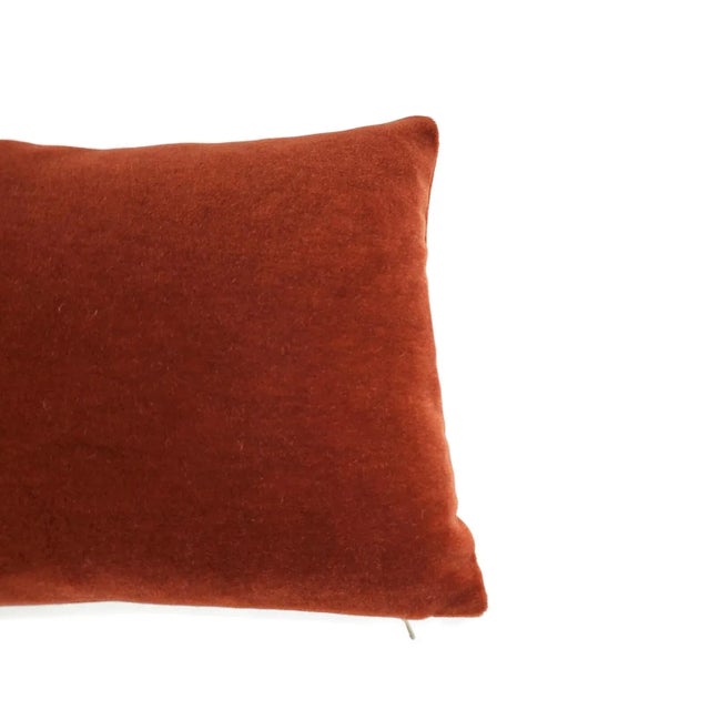 Contemporary F. Schumacher San Carlo Mohair Velvet in Sienna Lumbar Pillow Cover For Sale - Image 3 of 6