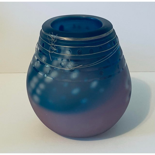 Vintage 1990s Brian R. Higer Studio Art Glass Spherical Cosmos Vase For Sale In Boise - Image 6 of 8