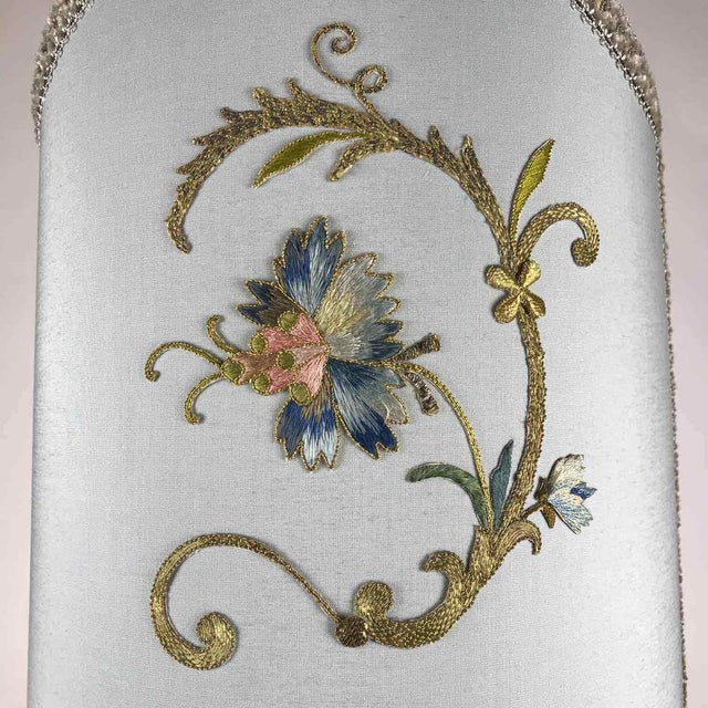Living Room Lamps with Antique Embroidery, 1970s, Set of 2 For Sale - Image 4 of 8