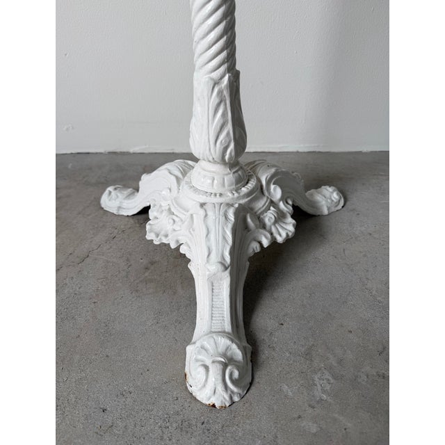 Metal 19th Century French Cast Iron Bistro Table With White Marble Top For Sale - Image 7 of 12