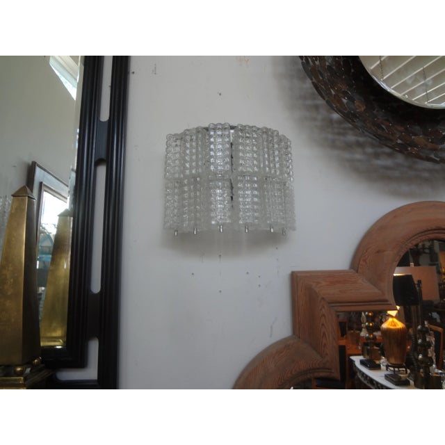 Mid-Century Modern Murano Glass Block Sconces-A Pair For Sale - Image 9 of 10