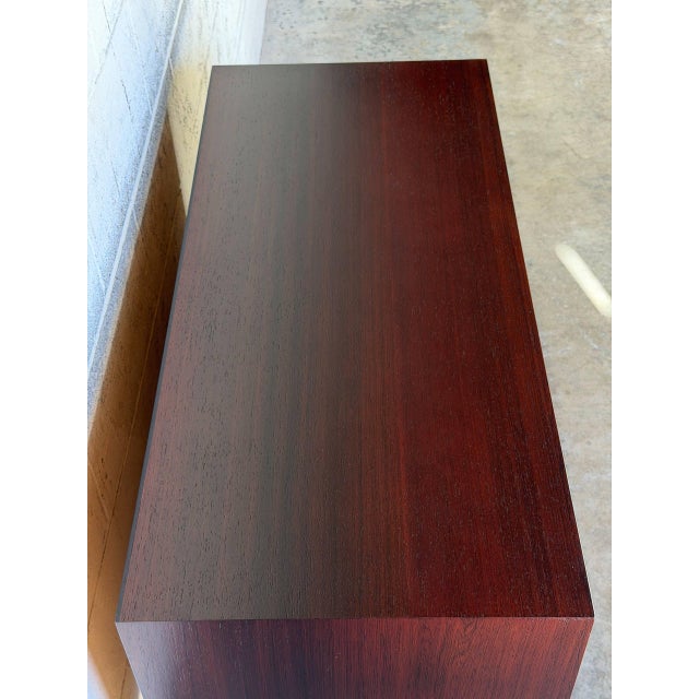 Brown Viby J Rosewood Sliding Door Credenza Sideboard Danish Control Mid-Century Modern 1960s For Sale - Image 8 of 11