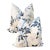 Contemporary Blue & White Floral Accent Pillows - A Pair For Sale