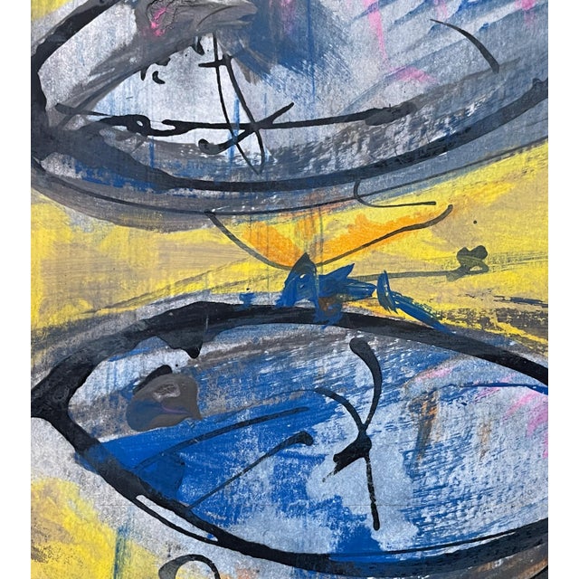 Quadra. II White Framed Surreal Fish Painting For Sale - Image 4 of 5