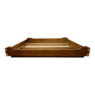 Vintage Henredon Scene One Campaign Style King Size Platform Bed For Sale
