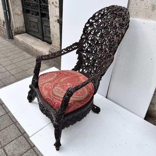 Victorian Anglo-Indian Armchair in Wood, Burma / Republic of the Union of Myanmar, 1880 For Sale - Image 15 of 18