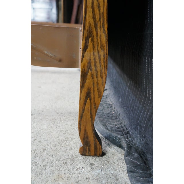 Antique 19th Century Late Victorian Quartersawn Oak Double Full Size Sleigh Bed For Sale - Image 13 of 18