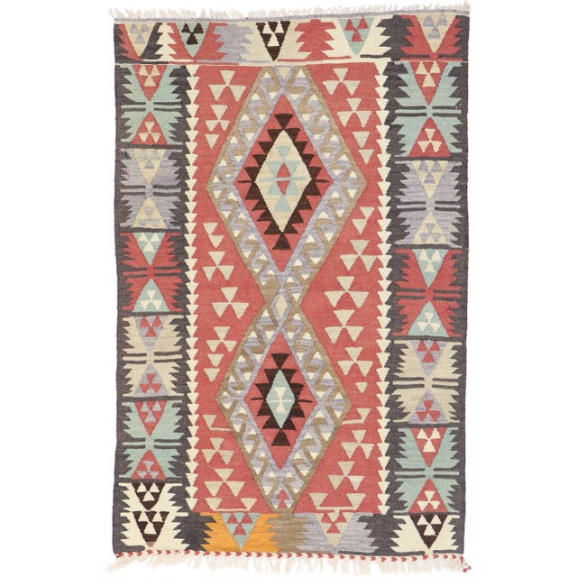Vintage Persian Shiraz Kilim Rug, 03'02 X 04'10 For Sale - Image 9 of 9