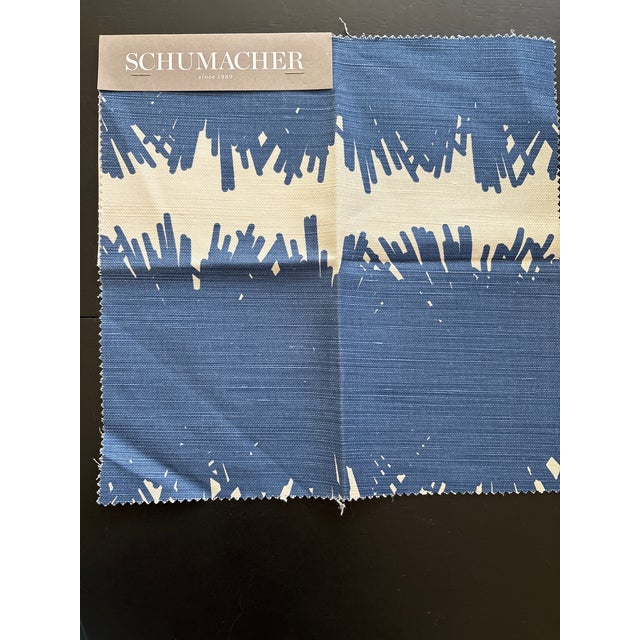 Yardage From Studio Bon Collection in Bang for Schumacher in Navy Color Wave- 1.75 Yards For Sale In West Palm - Image 6 of 8