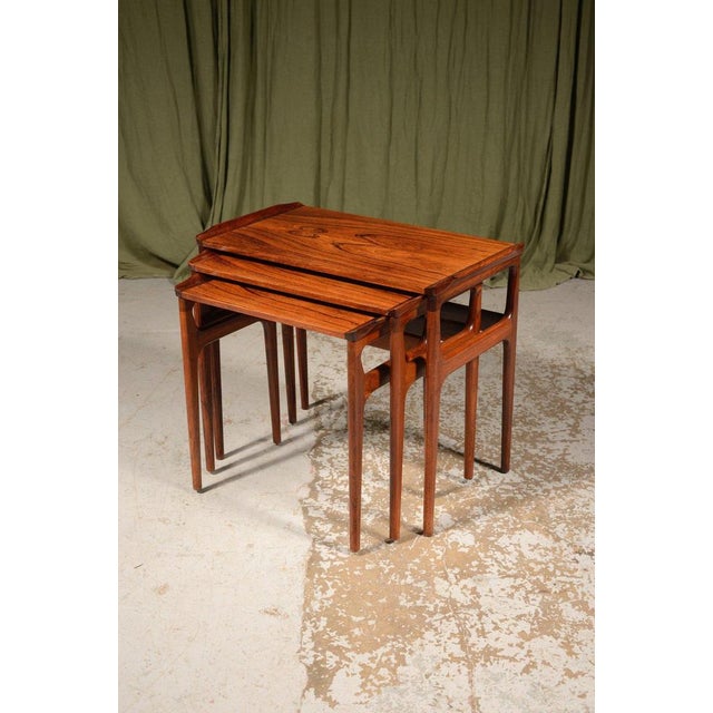 Mid-Century Rosewood Nesting Tables by Domus Danica for Heltborg Møbler, 1960s For Sale - Image 5 of 11