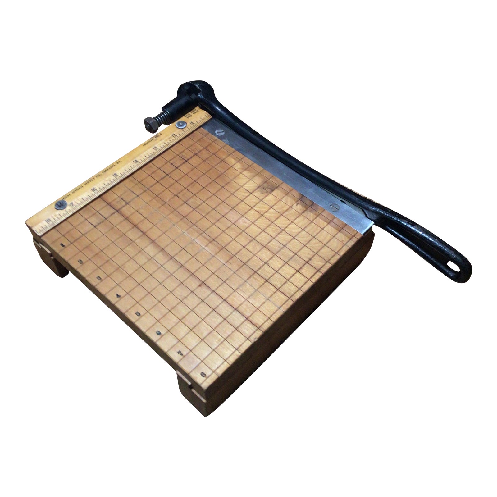 Vintage Wood Paper Cutter by Ideal School Supply Co. Ingento Number 2