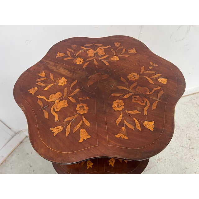Antique Mute Serving Table with Three Marquetry Trays, 1800s For Sale - Image 12 of 13