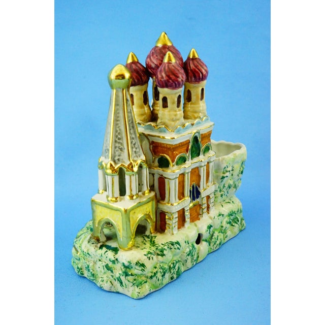 Vintage Ceramic Souvenir Sanremo and Russian Orthodox Church Sculptures, Italy, 1890s, Set of 2 For Sale - Image 8 of 18