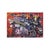 This artwork bursts with dynamic energy and vibrant hues, set against a smoky red background. It features an eclectic...
