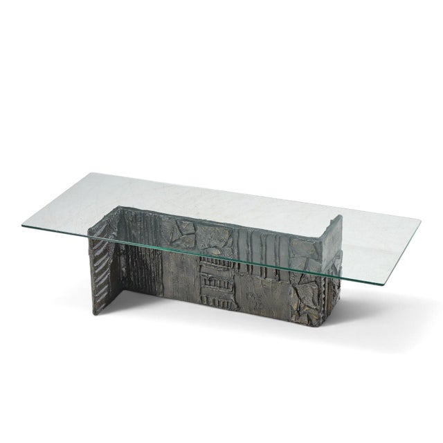 Glass Paul Evans for Directional Pe70 Mid Century Signed Resin Coffee Table For Sale - Image 7 of 8