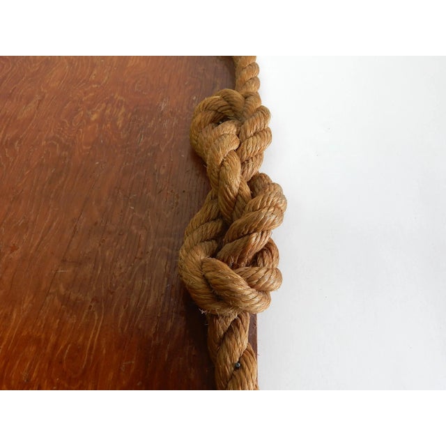 Mid-Century Modern 1950 Josephine De Ville of Miami Artistic Serving Bar Tray Hemp Rope Plywood For Sale - Image 3 of 8