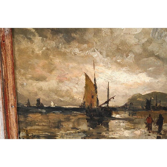 Impressionist Harry "Henry" Chase Sailboats in a Coastal Harbor Painting Signed For Sale - Image 3 of 6