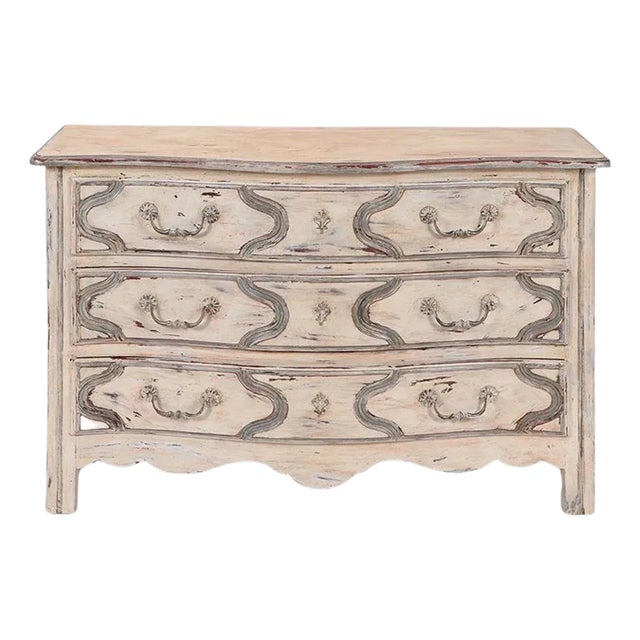 Painted Three Drawer C. 1940 Regency Style Commode For Sale