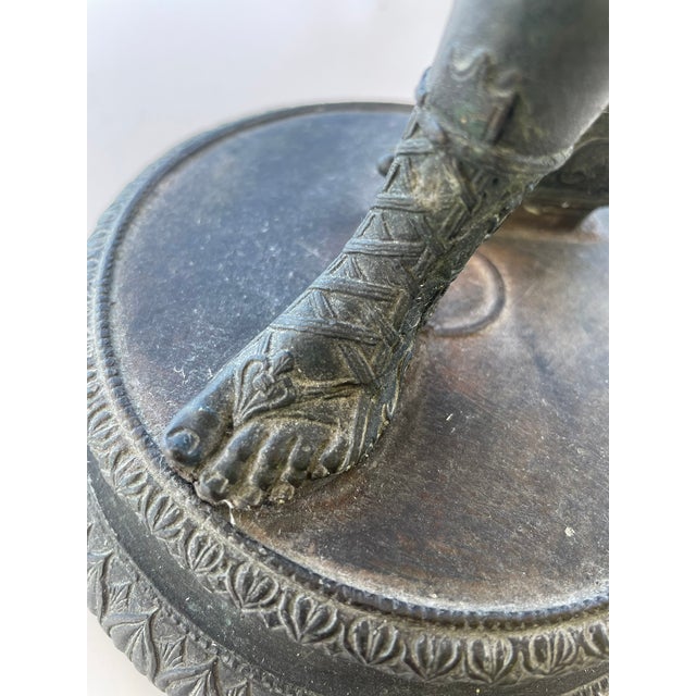 Grand Tour Solid Bronze “Narcissus” After the Antique – Early 20th Century Classical Figure For Sale - Image 13 of 15