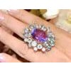 Bochic "Orient" Natural Multi Tourmaline & Amethyst Ring Set 18K Gold & Silver For Sale - Image 16 of 18