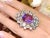 Bochic "Orient" Natural Multi Tourmaline & Amethyst Ring Set 18K Gold & Silver For Sale - Image 16 of 18